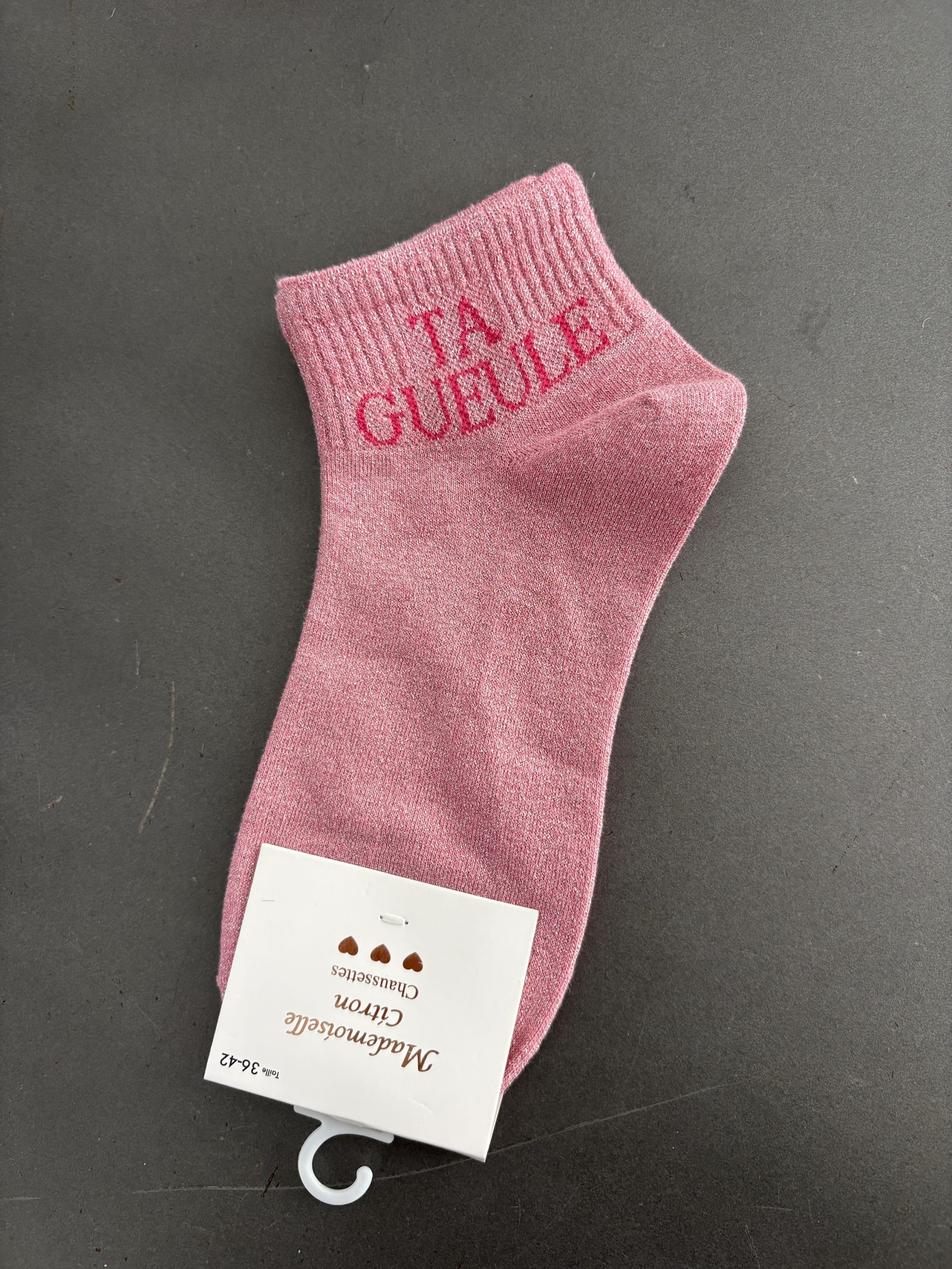 Chaussettes à paillettes « ta gueule » – Image 2