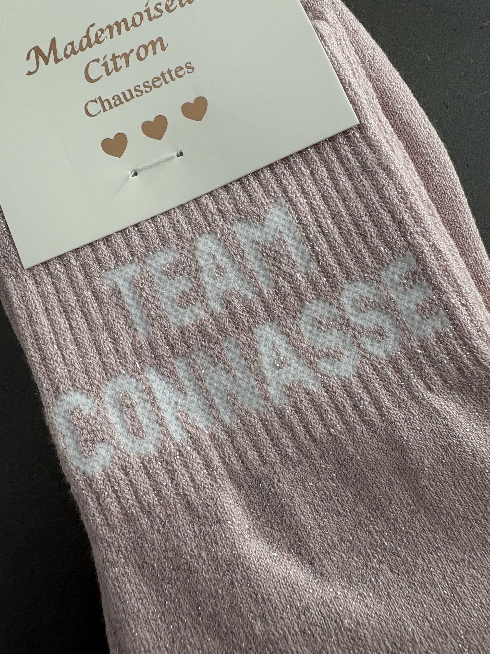 Chaussettes à paillettes « team connasse »